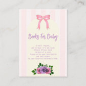 ガーデンバラピンク赤ちゃんシャワーベビー本 エンクロージャーカード (正面)