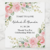 ガーデンバラ結婚ピンク ワインラベル (シングルラベル)