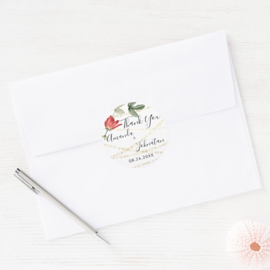 ガーデンバラ金ゴールドリーフ名日付白金ゴールドアイビー ラウンドシール (封筒)