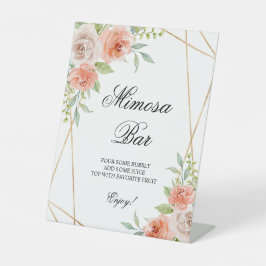 ガーデンバラ&金ゴールドフレームシャワーミモザバーサイン 台座サイン