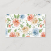 ガーデンバラ&金ゴールドフレ結婚ームのQRコードRSVP エンクロージャーカード (裏面)