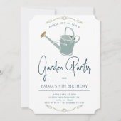 ガーデンバースデーパーティシンプルーエレガント 招待状 (正面)