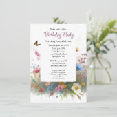 ガーデンバースデーパーティワイルドフラワーズフローラ 招待状 (スタンド正面)