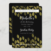 ガーデンバースデーパーティー水の色素晴らし緑の招待 招待状 (正面/裏面)