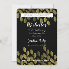 ガーデンバースデーパーティー水の色素晴らし緑の招待 招待状