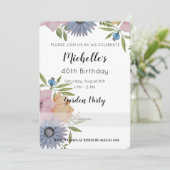 ガーデンバースデーパーティー水彩花 招待状 (スタンド正面)