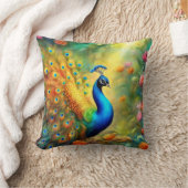 ガーデンバードの美しい孔雀98 クッション (ブランケット)