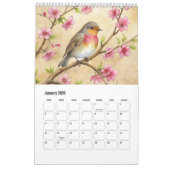 ガーデンバード カレンダー (1月 2026)