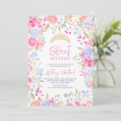 ガーデンパステルワイルドフラワースウィート16誕生日 招待状 (スタンド正面)
