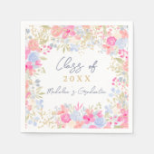 ガーデンパステルワイルドフラワー卒業 スタンダードカクテルナプキン (正面)