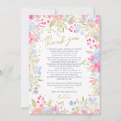 ガーデンパステルワイルドフラワー3枚の写真卒業 サンキューカード (正面)