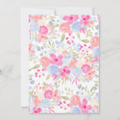 ガーデンパステル野生の花春赤ちゃんシャワー 招待状 (裏面)