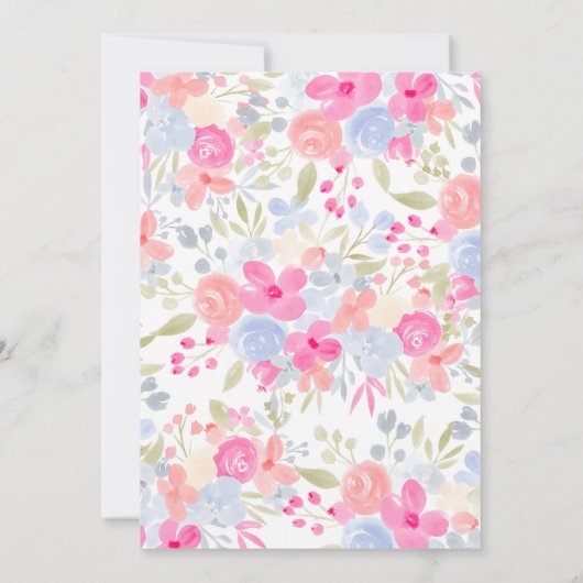 ガーデンパステル野生の花春赤ちゃんシャワー 招待状 (裏面)