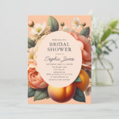 ガーデンパステル開花ピーチブライダルシャワー 招待状 (スタンド正面)