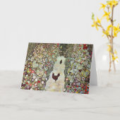 ガーデンパスw鶏、グスタフクリムト、アールヌーボー カード (黄色い花)