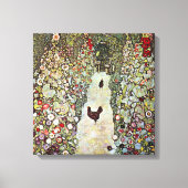 ガーデンパスw鶏、グスタフクリムト、アールヌーボー キャンバスプリント (正面)
