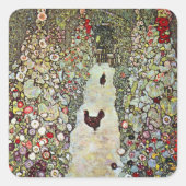 ガーデンパスw鶏、グスタフクリムト、アールヌーボー スクエアシール (正面)