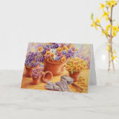 ガーデンパンジー空白のすべての大事な行事グリーティングカード カード (黄色い花)