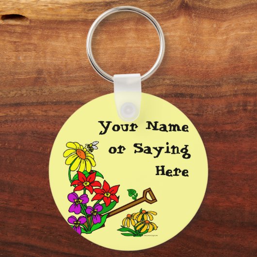 ガーデンパーソナライズされたことわざ キーホルダー (正面)
