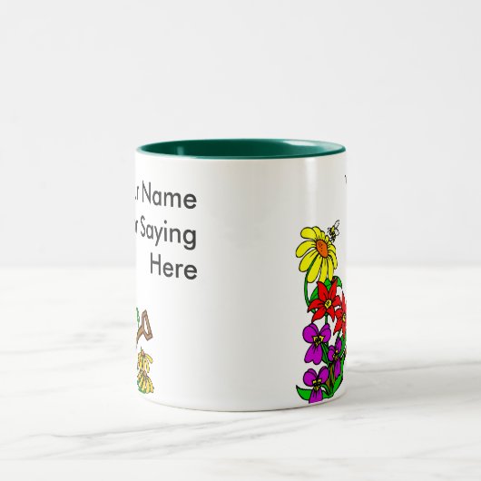 ガーデンパーソナライズされたことわざ ツートーンマグカップ (中央)