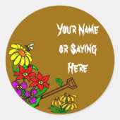 ガーデンパーソナライズされたことわざ ラウンドシール (正面)