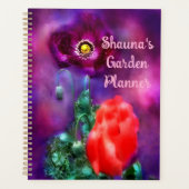 ガーデンパーソナライズされたプランナーとポピー花 プランナー手帳 (正面)
