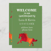 ガーデンパーティの招待状ウィズホース 招待状 (正面/裏面)