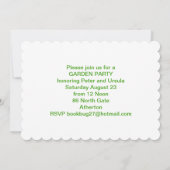 ガーデンパーティの招待状 招待状 (裏面)