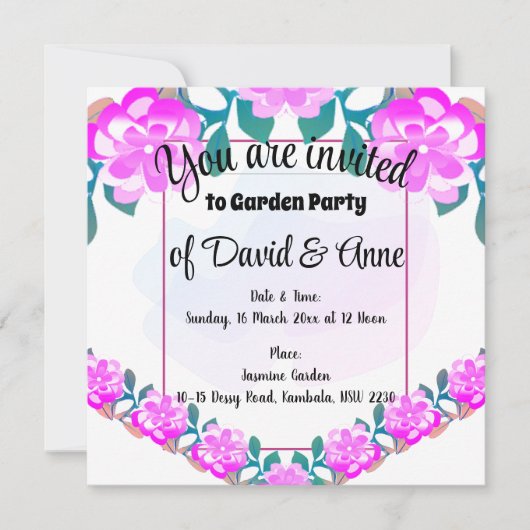 ガーデンパーティの招待状 招待状 (正面)