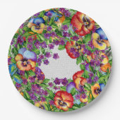 ガーデンパーティーかわいらしパンジー ペーパープレート (正面)