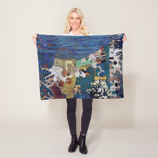 ガーデンパーティーと犬&猫、ジェシー・ウィルコックス・スミス フリースブランケット (インサイチュ)