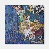 ガーデンパーティーと犬&猫、ジェシー・ウィルコックス・スミス マグネット (正面)