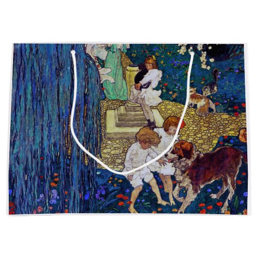 ガーデンパーティーと犬&猫、ジェシー・ウィルコックス・スミス ラージペーパーバッグ (正面)