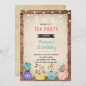 ガーデンパーティーのテーマ招待状 招待状 (正面/裏面)