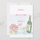 ガーデンパーティーのワインと食事への招待 招待状 (裏面)