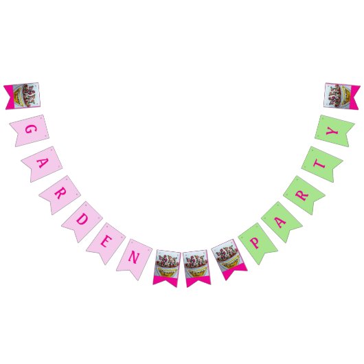 ガーデンパーティーの花のボウル バンティングフラッグ (全)