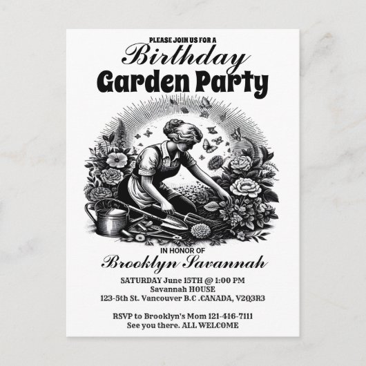 ガーデンパーティーへのご招待 - ガーデンズエンブレイス ポストカード (正面)