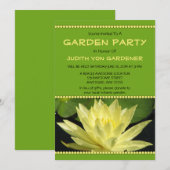 ガーデンパーティーイエローウォーターリリー花 招待状 (正面/裏面)