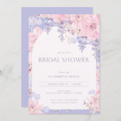 ガーデンパーティーウィステリアブライダルシャワー招待 招待状 (正面/裏面)