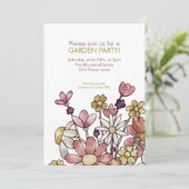 ガーデンパーティーウォーターカラーフラワーズ招待状 招待状 (スタンド正面)