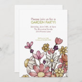 ガーデンパーティーウォーターカラーフラワーズ招待状 招待状 (正面/裏面)
