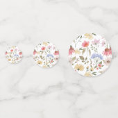 ガーデンパーティーウォーターカラーワイルドフラワーフローラ誕生日 コンフェッティ (裏面)