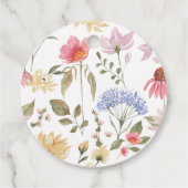 ガーデンパーティーウォーターカラーワイルドフラワーフローラ誕生日 フェイバータグ (裏面)