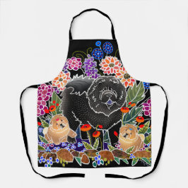 ガーデンパーティーチャウオールオーバープリントエプロン エプロン