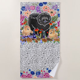 ガーデンパーティーチョウビーチタオル白い背景 ビーチタオル