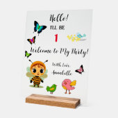 ガーデンパーティーチルドレンお祝い アクリルサイン (傾斜)