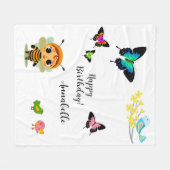 ガーデンパーティーチルドレンお祝い フリースブランケット (正面(横))