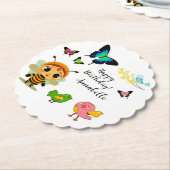 ガーデンパーティーチルドレンお祝い ペーパーコースター (アングル)