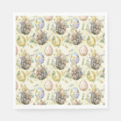 ガーデンパーティーバニーお祝いイエロー スタンダードランチョンナプキン (正面)