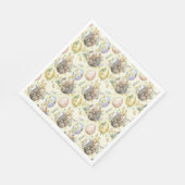 ガーデンパーティーバニーお祝いイエロー スタンダードランチョンナプキン (角)